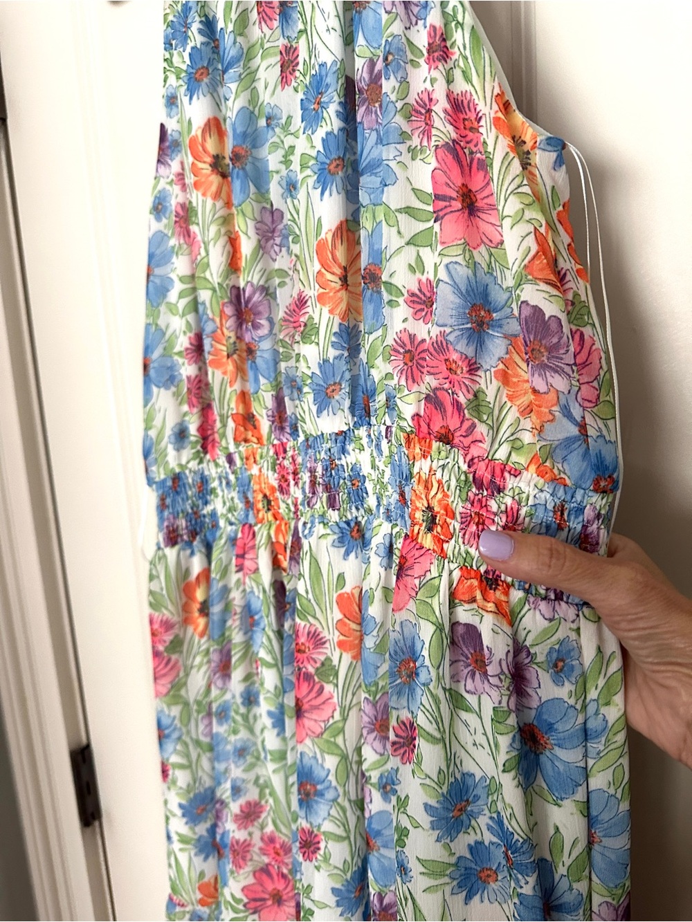 NWT Sugarlips Floral Halter Maxi Dress in Blue-Multicolor - Picture 8 of 9